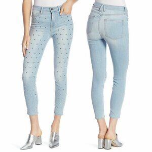 Good American Good Legs Jeans Size 0 25 Crop With Love Studded Hearts GLC899C